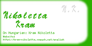 nikoletta kram business card